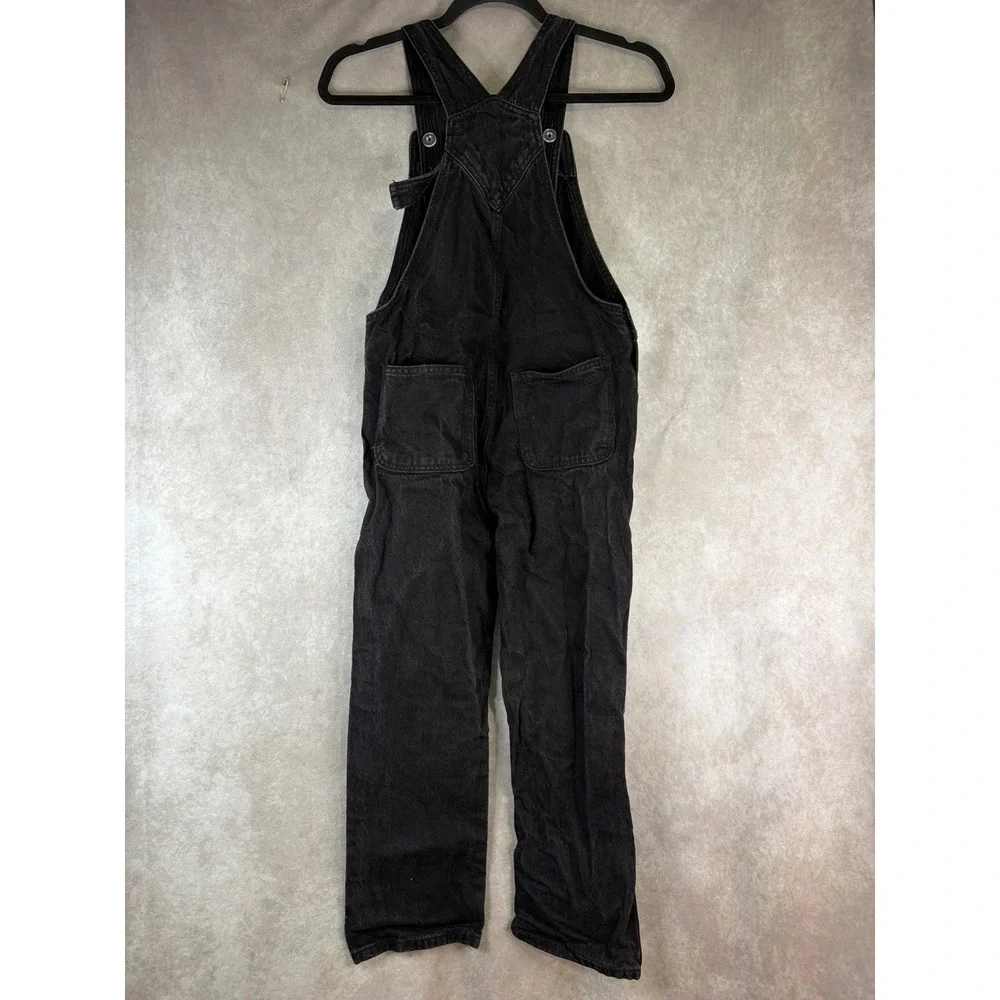 Old Navy Overalls Kids Size L 10-12 Black Denim Straight Leg Cotton Bibs